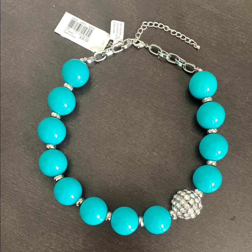 Macy's Blue / Green Turquoise Necklace with Sparkling Beads.